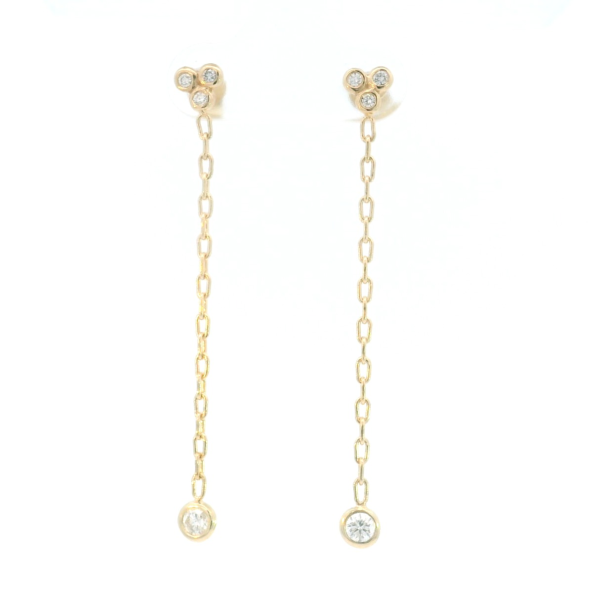 3mm Bezel Granule Drop Earrings