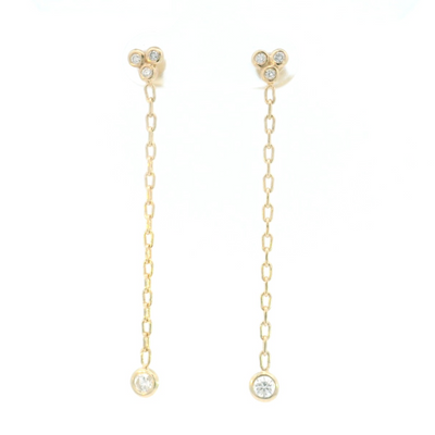 3mm Bezel Granule Drop Earrings