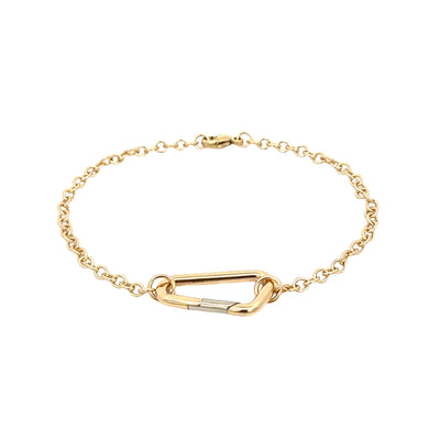 3mm Yellow Gold Chain Hinge Bracelet