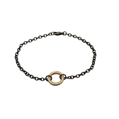 3mm Silver Patina Chain Hinge Bracelet