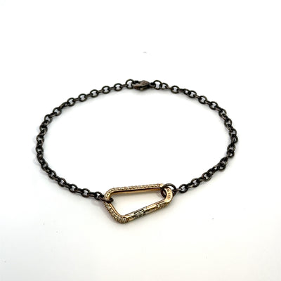 3mm Silver Patina Chain Hinge Bracelet