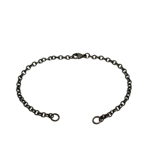 3mm Silver Patina Chain Hinge Bracelet