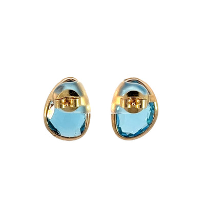 Swiss Blue Topaz Elizabeth Stone Earrings