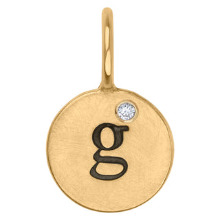 Gold Single Initial Round Charm