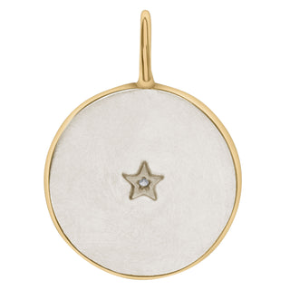 Silver & Gold Coordinates Round Charm