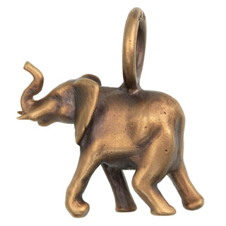 Gold Patina African Elephant Charm