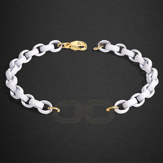 5.6mm Stainless Steel Pearl White Chain Hinge Bracelet