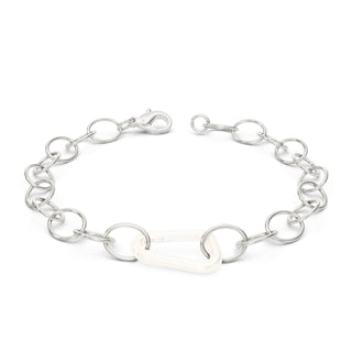 6.3mm Silver Link Chain Hinge Bracelet