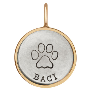 Silver & Gold Pet Name Round Charm