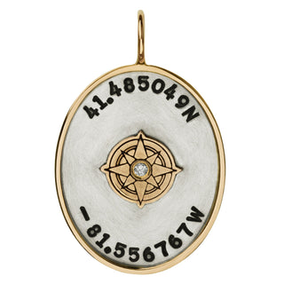 Cleveland Heights Latitude And Longitude Oval Charm