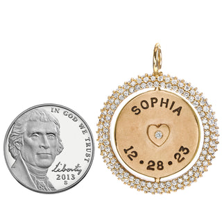 Names & Dates Pavé Spinner Round Charm