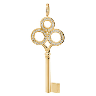 14k Gold Diamond Fancy Key