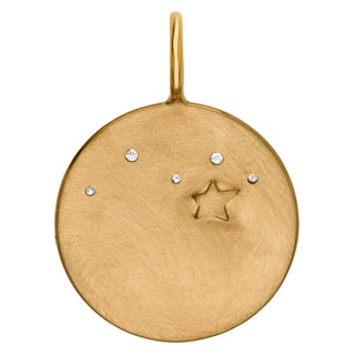 Yellow Gold Wave Round Charm