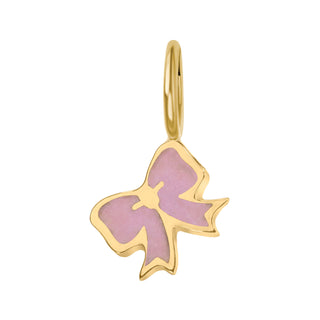 Gold Enamel Bow Charm