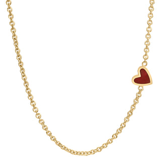 2mm Gold Enamel Heart Chain