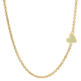 2mm Gold Enamel Heart Chain