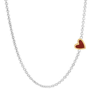 2mm Silver & Gold Enamel Heart Chain