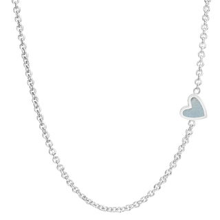 2mm Silver Enamel Heart Chain