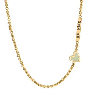 2mm Gold Be Mine Enamel Heart Chain