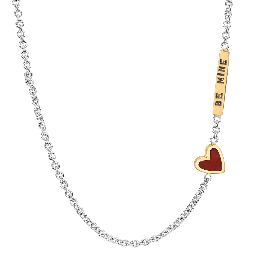 2mm Gold Be Mine Enamel Heart Chain