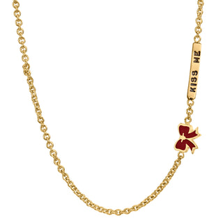 2mm Gold Kiss Me Enamel Bow Chain