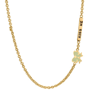 2mm Gold Kiss Me Enamel Bow Chain