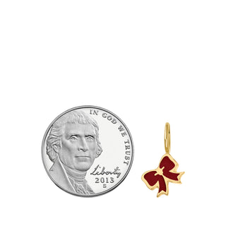 Gold Enamel Bow Charm