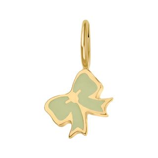 Gold Enamel Bow Charm