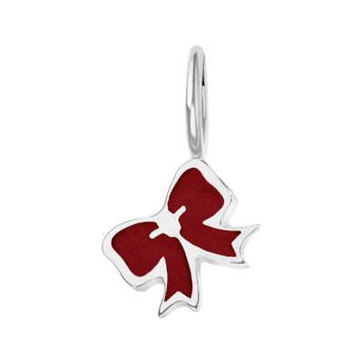 Silver Enamel Bow Charm