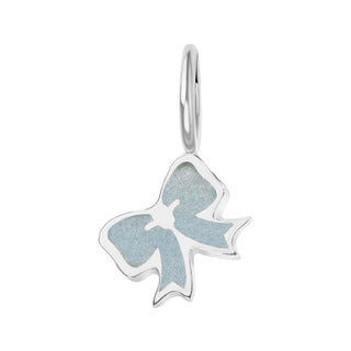 Silver Enamel Bow Charm