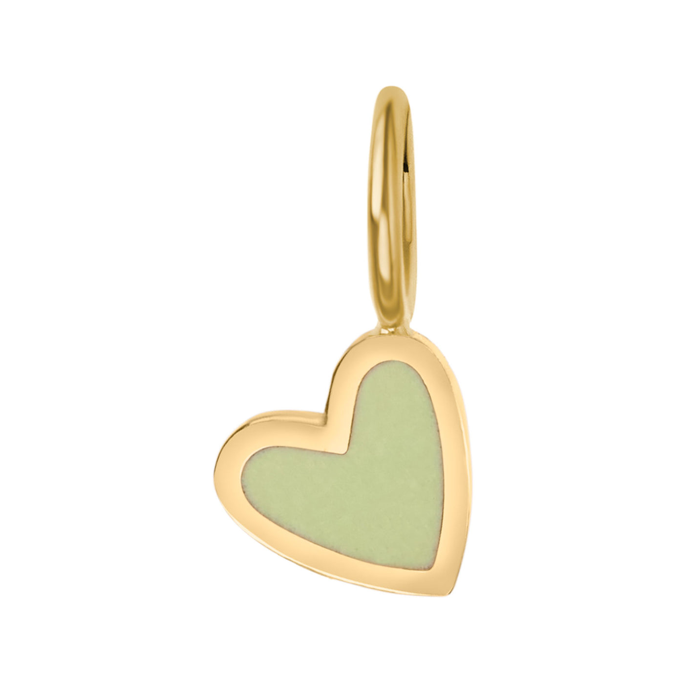 Gold Enamel Heart Charm