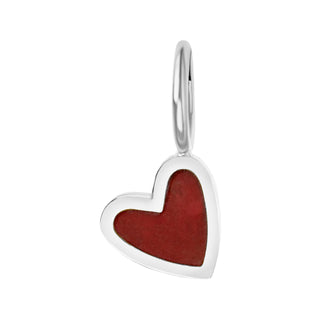 Silver Enamel Heart Charm