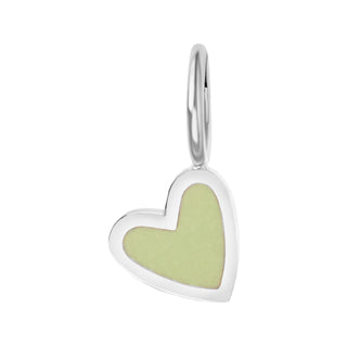 Silver Enamel Heart Charm