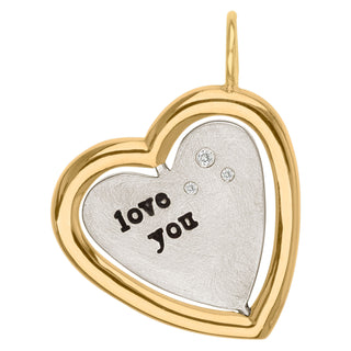 Love You Mom Spinner Heart Charm