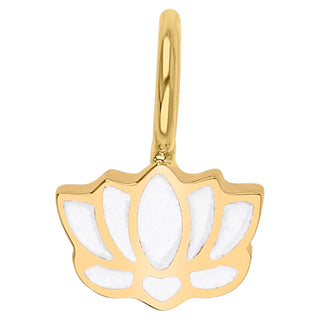 Gold Enamel Lotus Charm