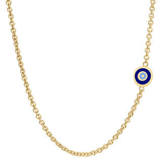 2mm Gold Enamel Evil Eye Chain