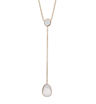 White Topaz Elizabeth Stone Lariat Chain