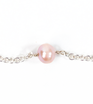 3.0mm Sterling Silver Chain with Wired Pink Pearls