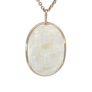 37.14ct Carved Buddha Moonstone Elizabeth Stone