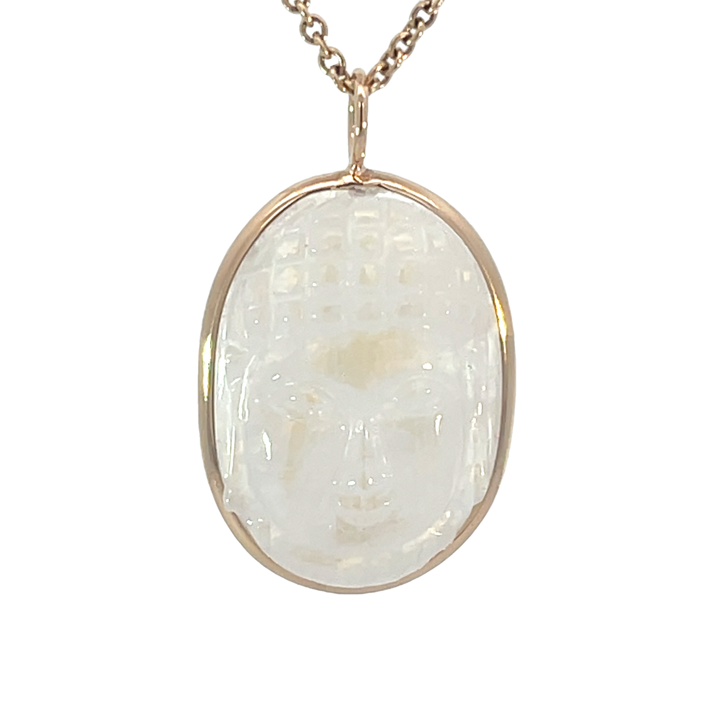 37.14ct Carved Buddha Moonstone Elizabeth Stone