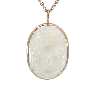 37.14ct Carved Buddha Moonstone Elizabeth Stone