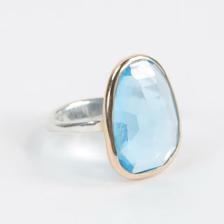 Swiss Blue Topaz Elizabeth Stone Ring