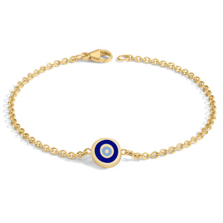 2mm Gold Enamel Evil Eye Bracelet