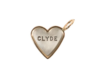 Name and Date Small Heart Charm