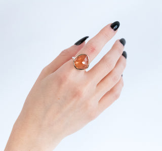 Peach Tourmaline Elizabeth Stone Ring