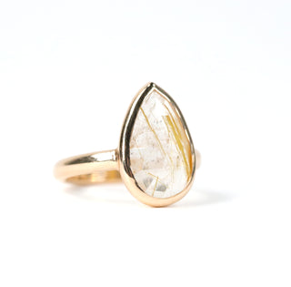 Gold Rutilated Quartz Elizabeth Stone Ring