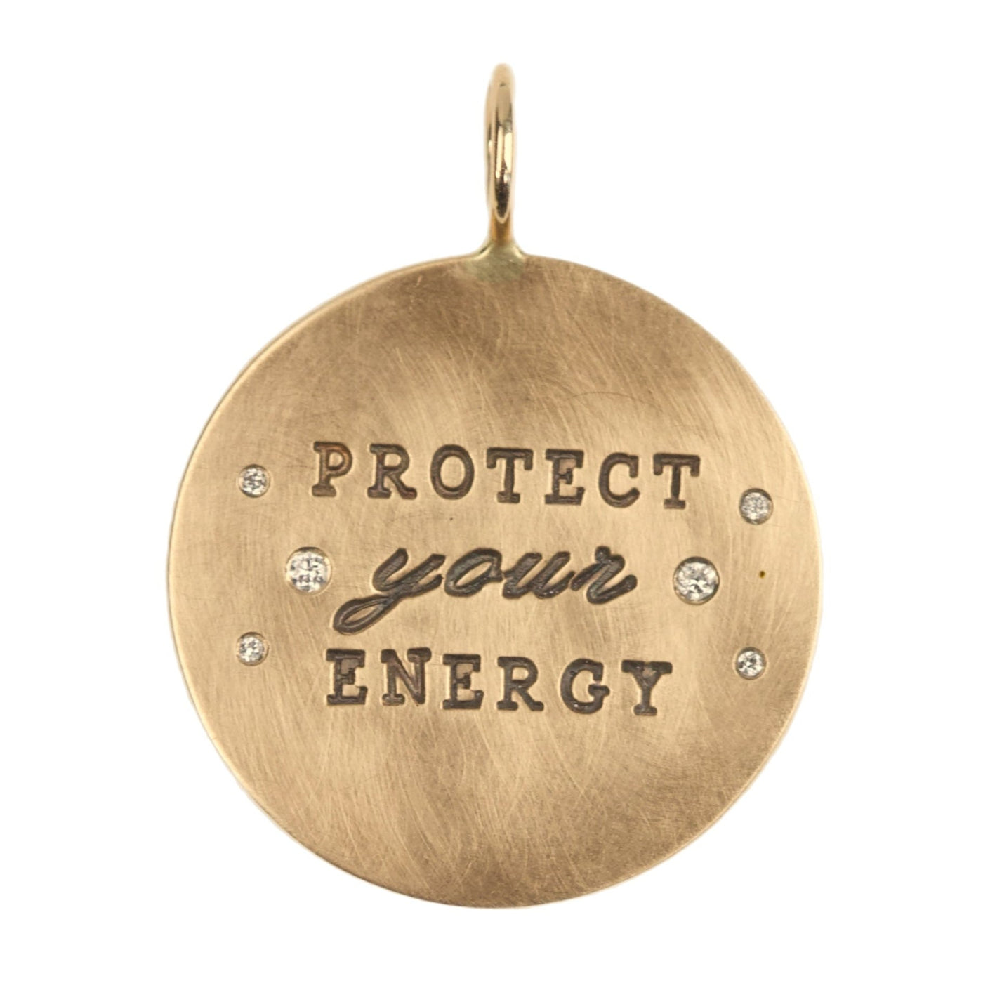 Protect Your Energy Gold Round Charm