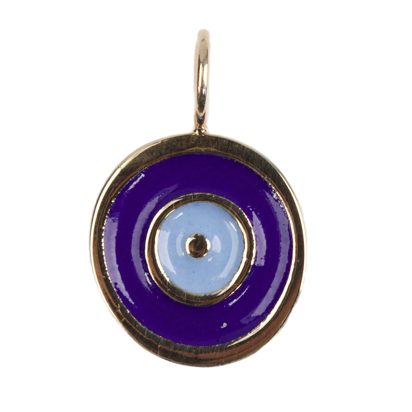 Large Gold Enamel Evil Eye Charm