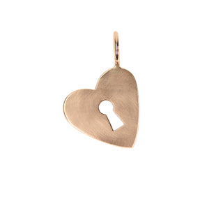 Cutout Keyhole Heart Charm