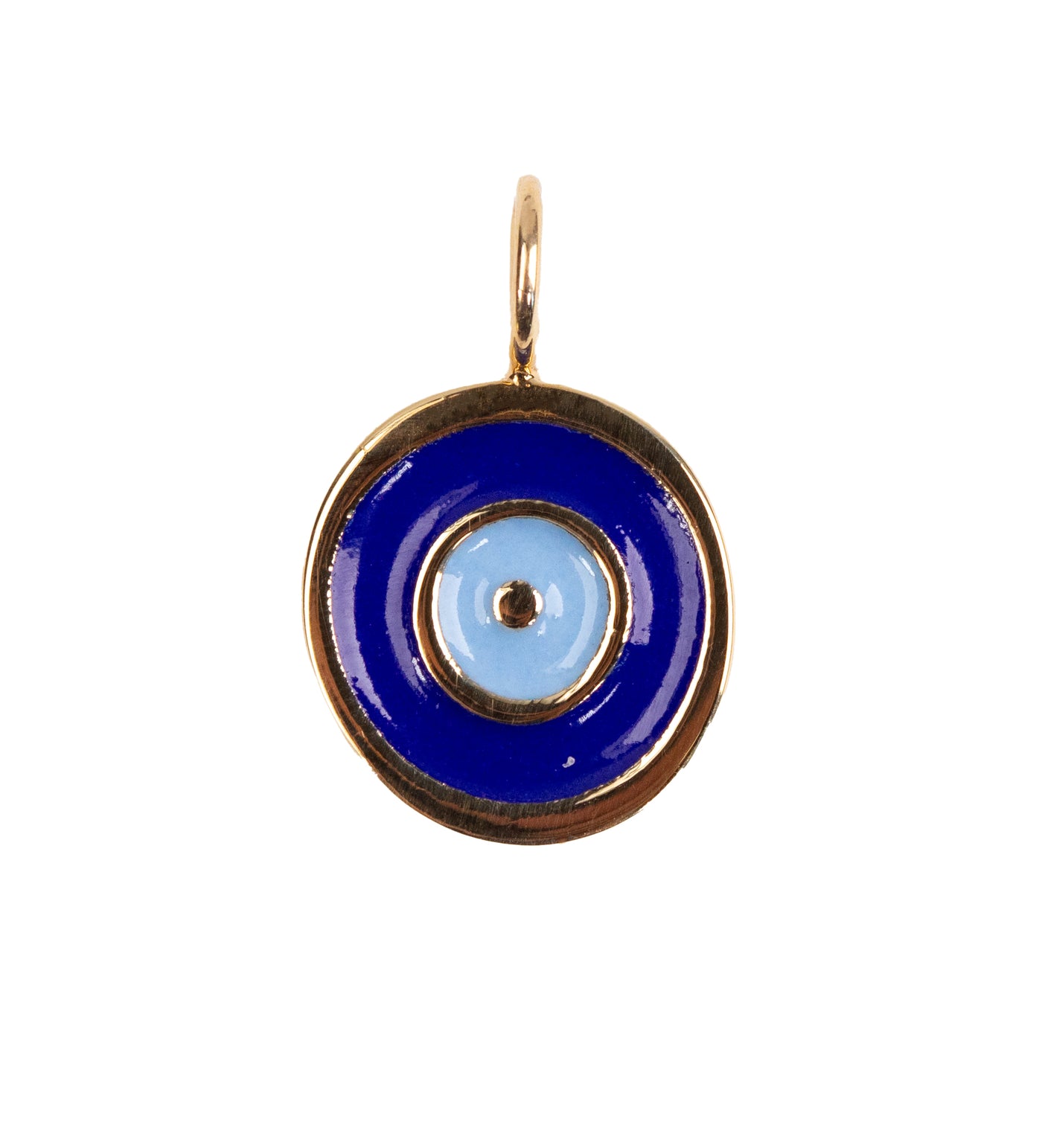 Large Gold Enamel Evil Eye Charm